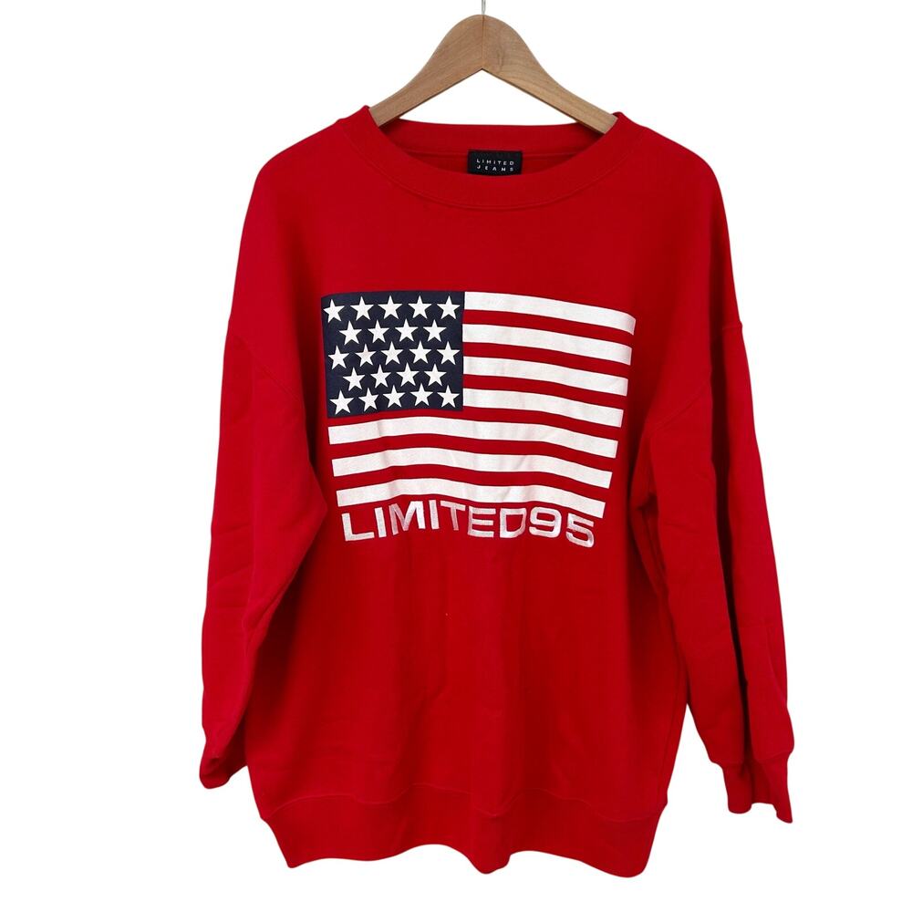 Vintage The Limited USA Flag Crewneck Sweatshirt Size Medium